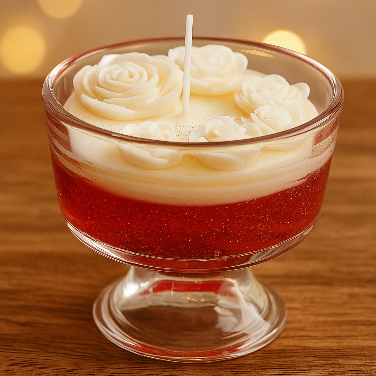 Rosy Cheesecake Multi Rose Gel Candle | Perfect for Home Décor & Gifting