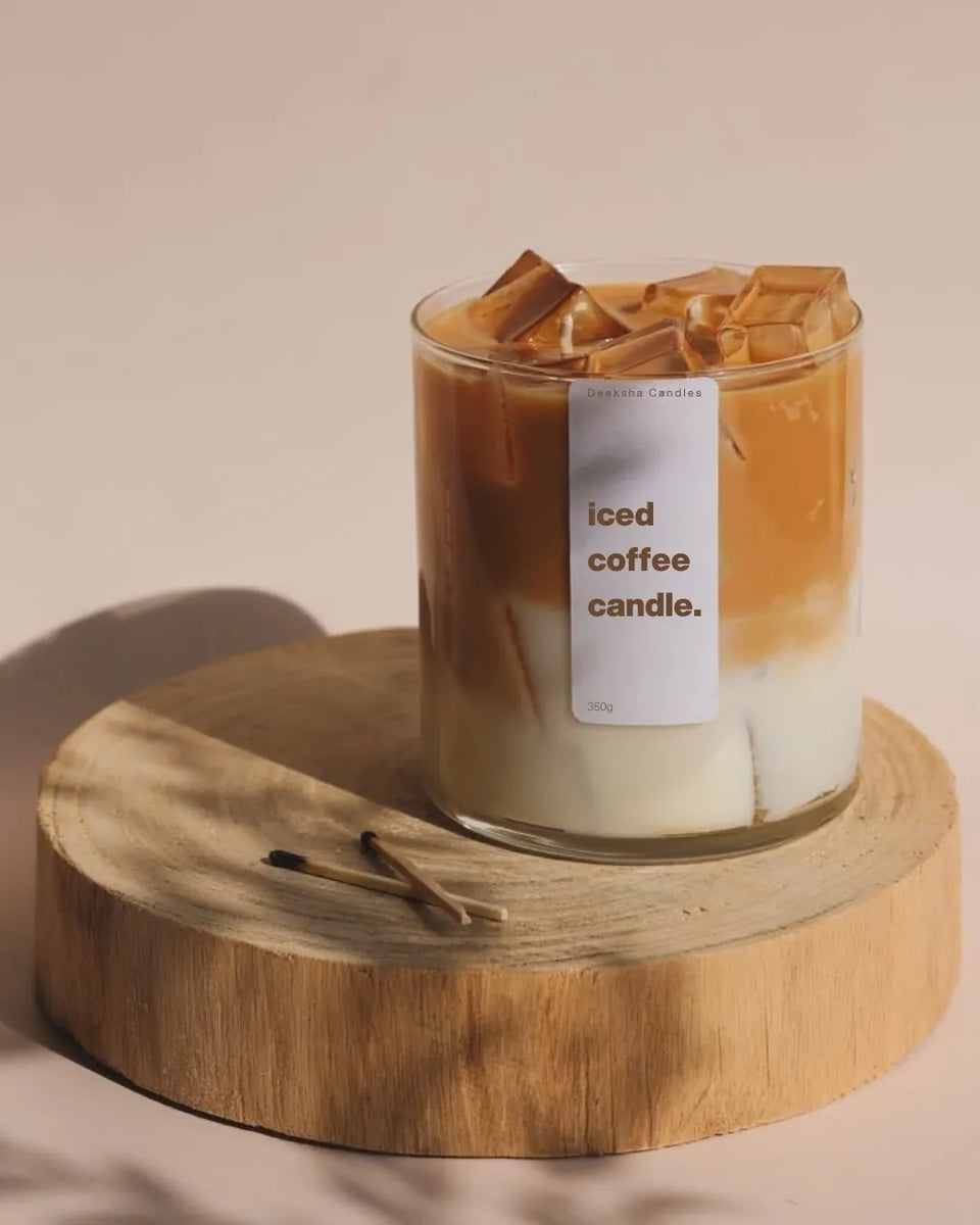 Iced Coffee Scented Candle – Premium Soy & Gel Wax | Coffee & Oud Fragrance | Perfect for Gifting & Home Decor