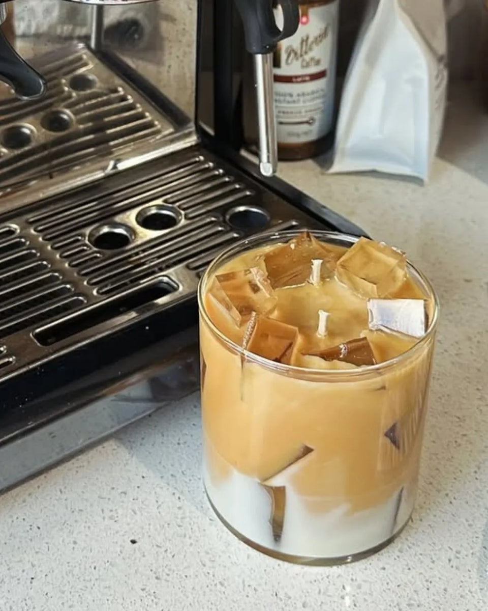 Iced Coffee Scented Candle – Premium Soy & Gel Wax | Coffee & Oud Fragrance | Perfect for Gifting & Home Decor