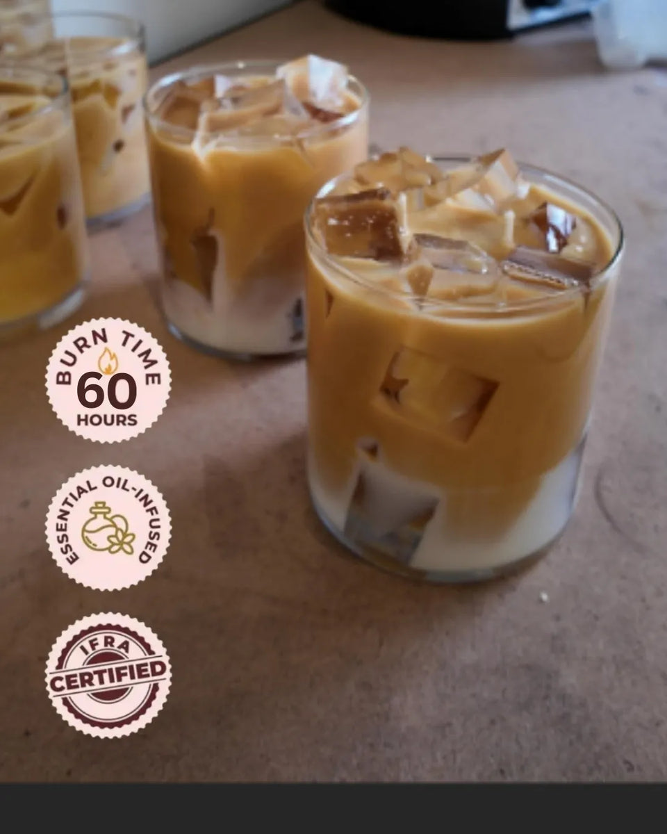 Iced Coffee Scented Candle – Premium Soy & Gel Wax | Coffee & Oud Fragrance | Perfect for Gifting & Home Decor