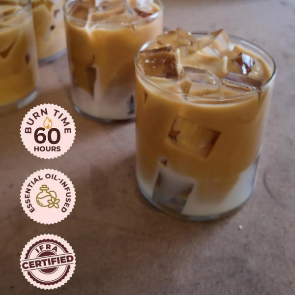Iced Coffee Scented Candle – Premium Soy & Gel Wax | Coffee & Oud Fragrance | Perfect for Gifting & Home Decor